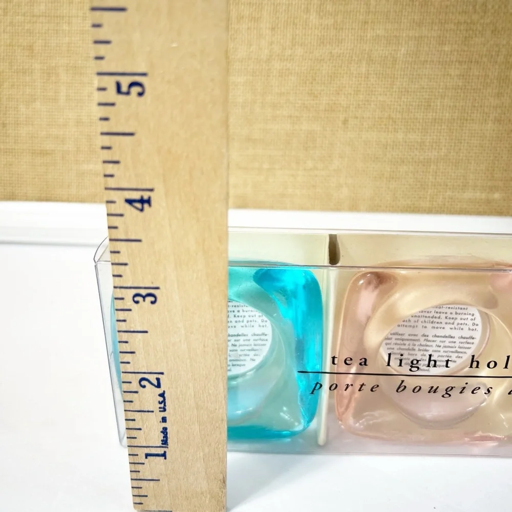 NEW! Pier 1 Imports Tea Light Candle Holders Set Of 3 Fun Pastel Pink Teal Green